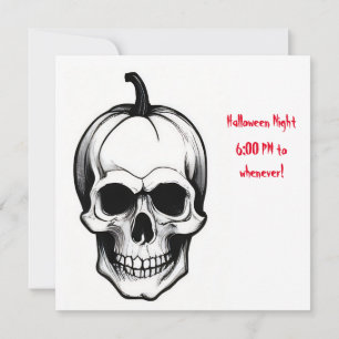Grabstein und Totenkopf Einladung
