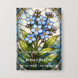 Grabstein-Vergissmeinnicht-Buntglas-Gedenkstätte Button