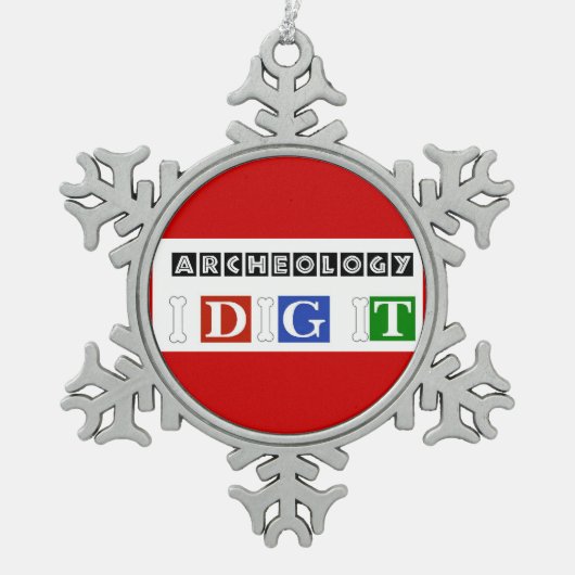 Grabung der Archäologie-I es Schneeflocken Zinn-Ornament (Vorderseite)