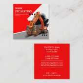 Grabungsbau und Gebäude Quadratische Visitenkarte (Vorne/Hinten)