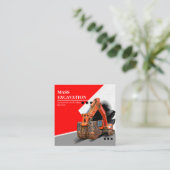 Grabungsbau und Gebäude Quadratische Visitenkarte (Stehend Vorderseite)