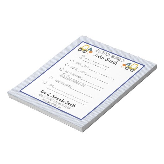 Grabungsbauschule Hinweis 1 Kind Notizblock (Rotiert)