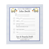 Grabungsbauschule Hinweis 1 Kind Notizblock (Vorderseite)