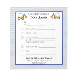 Grabungsbauschule Hinweis 1 Kind Notizblock