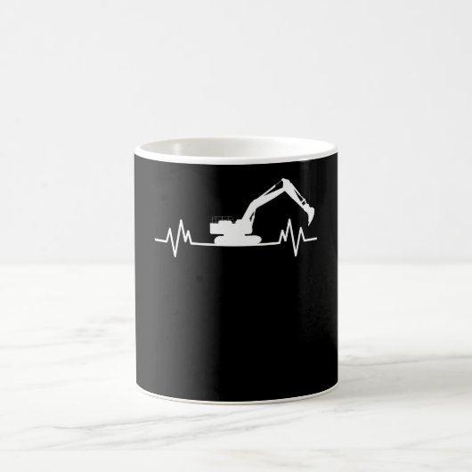 Grabungsopfer Heartbeat Motif Construction Worker  Kaffeetasse (Mittel)