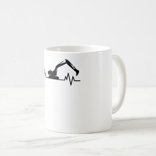 Grabungsopfer Heartbeat Motif Construction Worker  Kaffeetasse (VorderseiteRechts)