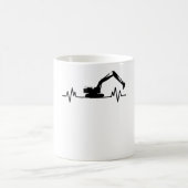 Grabungsopfer Heartbeat Motif Construction Worker  Kaffeetasse (Mittel)