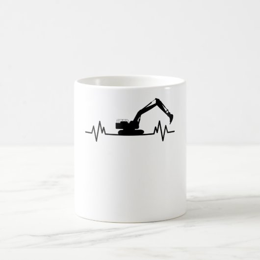 Grabungsopfer Heartbeat Motif Construction Worker  Kaffeetasse (Mittel)