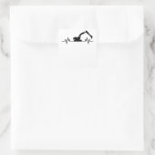 Grabungsopfer Heartbeat Motif Construction Worker  Quadratischer Aufkleber (Tasche)