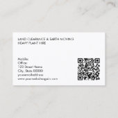 Grabungsschleifspuren QR-Code-Visitenkarte Visitenkarte (Rückseite)