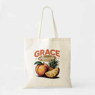 Grace Abounds Pfirsich Ananas Retro Faith Tee Tragetasche