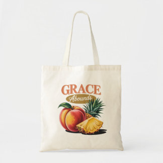 Grace Abounds Pfirsich Ananas Retro Faith Tee Tragetasche