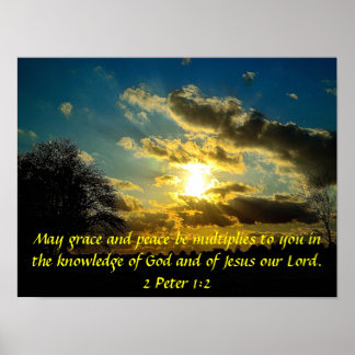 Grace and Peace Bible verse 2 Peter 1:2 Plakat