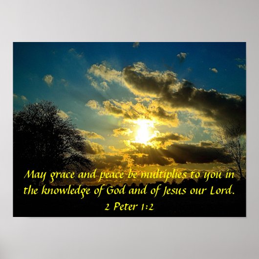 Grace and Peace Bible verse 2 Peter 1:2 Plakat (Vorne)