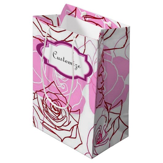 Grace & Apprecision Roses Geschenktasche Mittlere Geschenktüte (Vorderseite Schrägansicht)