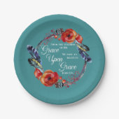 Grace auf Grace John 1:16 Schrift Pappteller (Vorderseite)