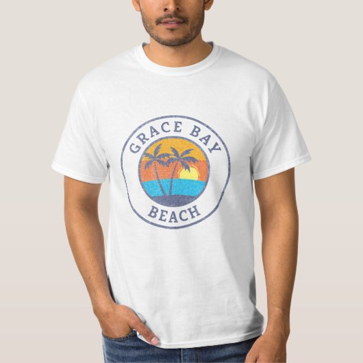 Grace Bay Beach, Türken und Caicos verblasst klass T-Shirt (Vorderseite)