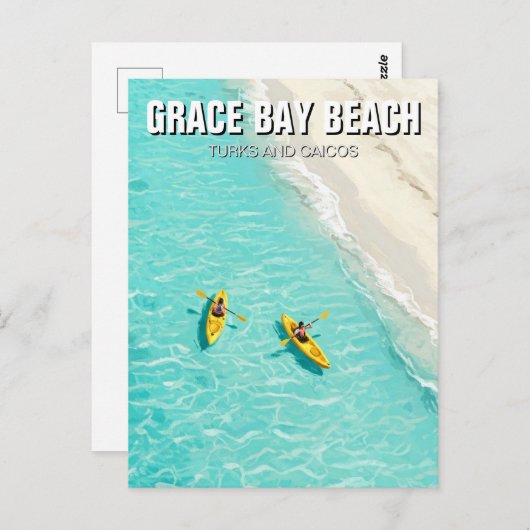 Grace Bay Beach Turks und Caicos Reisen Postkarte (Vorne/Hinten)