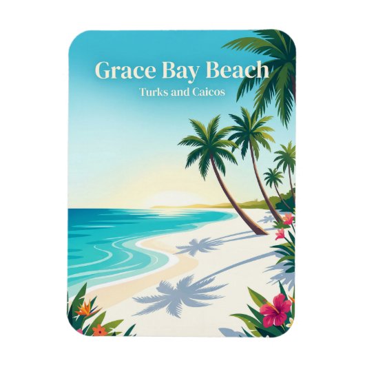 Grace Bay Beach Turks- und Caicosinseln Magnet (Vertikal)