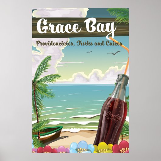 Grace Bay, Providenciales, Turks und Caicos Travel Poster (Vorne)