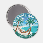 Grace Bay Turks und Caicos Magnet (Vorderseite/Rückseite)