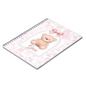 Grace | Benutzerdefiniertes rosa Teddy-Bär-Kinderz Notizblock (Linke Seite)