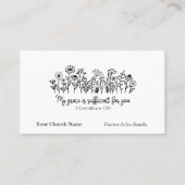 Grace Bible Verse Floral Doodle Church Visitenkarte (Vorderseite)