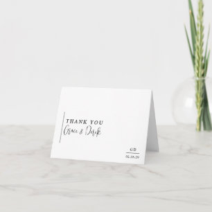Grace Black and White Modern Wedding Dankeskarte