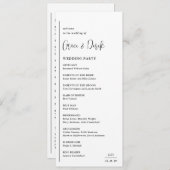 Grace Black and White Modern Wedding Programm (Vorne/Hinten)