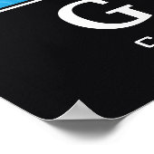 Grace, blaue weiße Ozeanwellen demotivatorische Poster (Ecke)