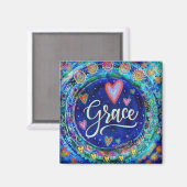 Grace Blue Hübsch Fun vermittelt moderne Inspiriti Magnet (Vorderseite/Rückseite)