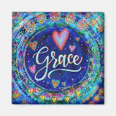 Grace Blue Hübsch Fun vermittelt moderne Inspiriti Magnet (Vorne)