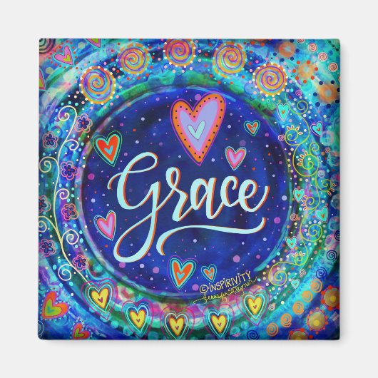 Grace Blue Hübsch Fun vermittelt moderne Inspiriti Magnet (Vorne)