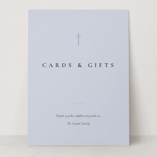 Grace Blue Minimal Cross Cards & Gifts Tischschild