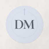 Grace Blue Monogramm-Kreuz Runder Aufkleber