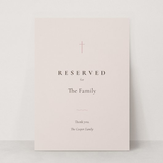 Grace Blush Christliches Kreuz Reservierte Sitzpla