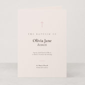 Grace Blush Minimal Cross Gefaltete Taufe Programm