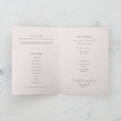 Grace Blush Minimal Cross Gefaltete Taufe Programm (Innenseite)