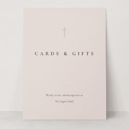 Grace Blush Minimal Cross Karten & Geschenke Tisch