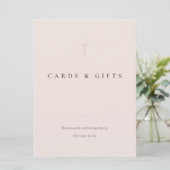 Grace Blush Minimal Cross Karten & Geschenke Tisch (Stehend Vorderseite)