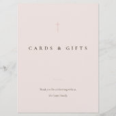 Grace Blush Minimal Cross Karten & Geschenke Tisch (Vorderseite)
