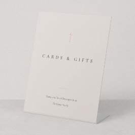 Grace Blush Minimal Cross Karten & Geschenke Tisch Sockelschild