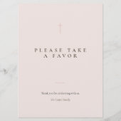 Grace Blush Minimal Cross Take a Favor Tischschild (Vorderseite)