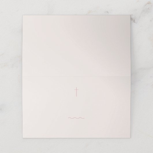 Grace Blush Religiöse Platzkarte oder Buffet-Label (Außenseite Aufgefaltet)