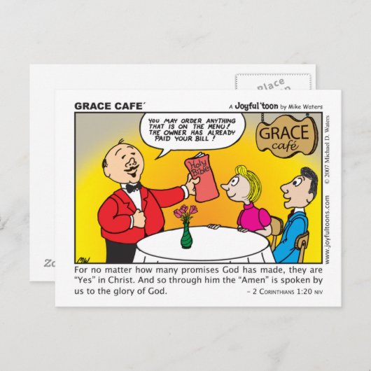 Grace Café Postcard Postkarte (Vorne/Hinten)