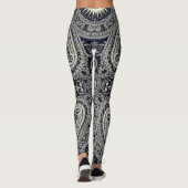 Grace Charcoal Sunburst Paisley Heritage Pattern Leggings (Rückseite)