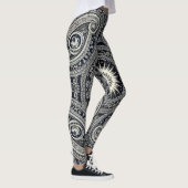 Grace Charcoal Sunburst Paisley Heritage Pattern Leggings (Rechts)