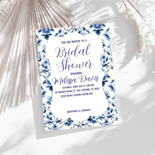 Grace Chinoiserie Bridal Shower Invitation Einladung