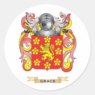 Grace Coat of Arms (Familienwappen) Runder Aufkleber