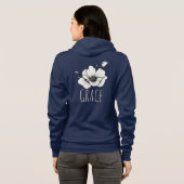 Grace Floral Line Art Hoodie (Schwarz voll)